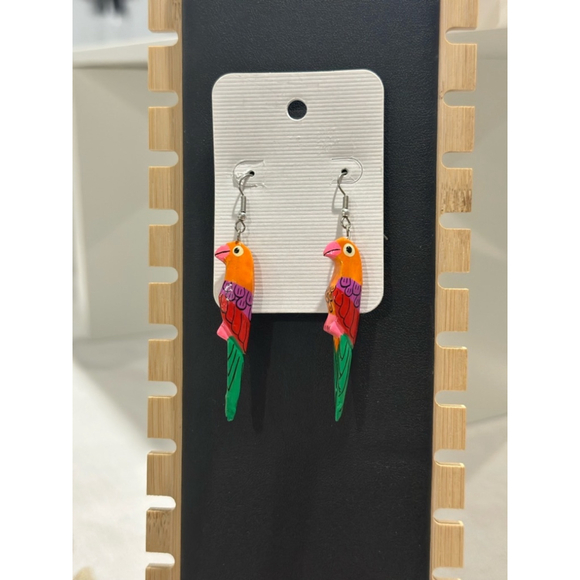 Unbranded Jewelry - Women's Parrot Earrings - Orange & Green